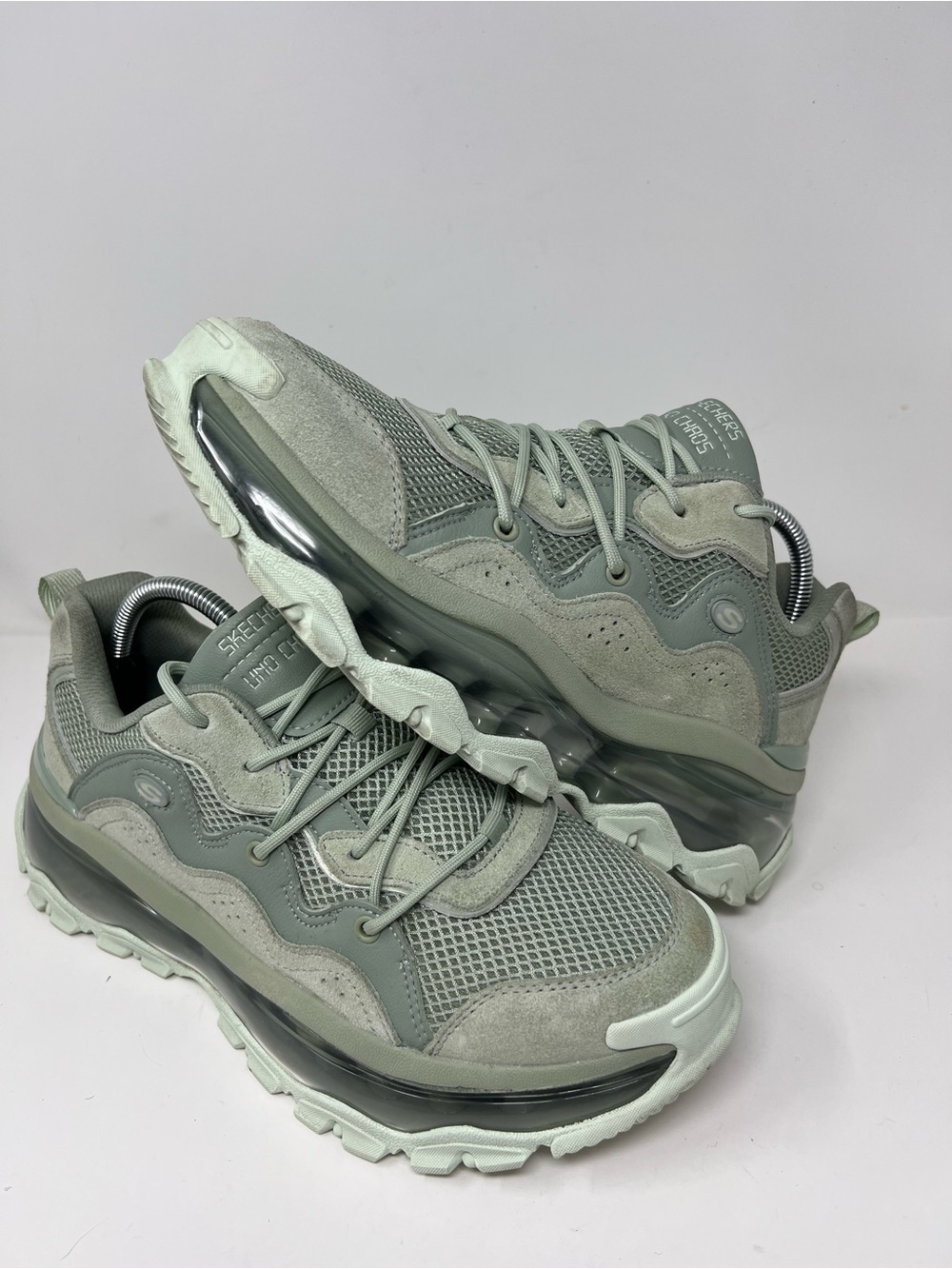 RARE Skechers Womens Uno Chaos Shoes 177935 Size 11 Sage Green / Men 9.5